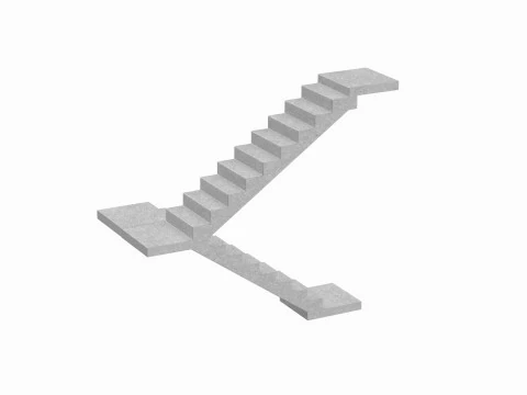 Concrete Stairs 3D Model