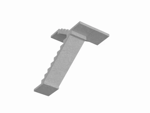 Concrete Stairs 3D Model