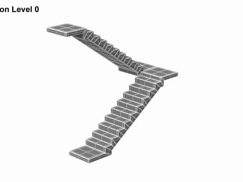 Concrete Stairs 3D Model