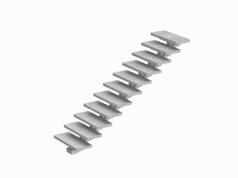 Concrete Stairs 3D Model