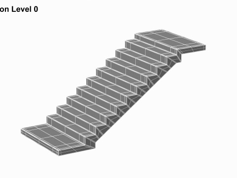 Concrete Stairs 3D मॉडल
