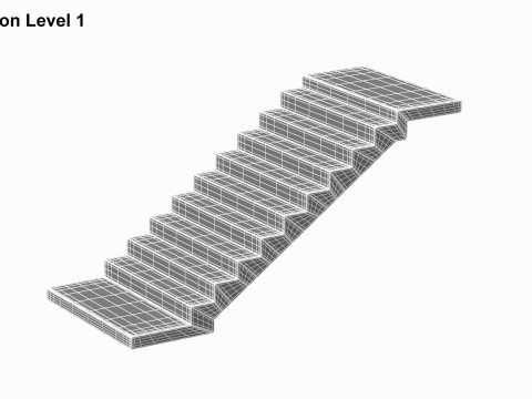 Concrete Stairs 3D मॉडल