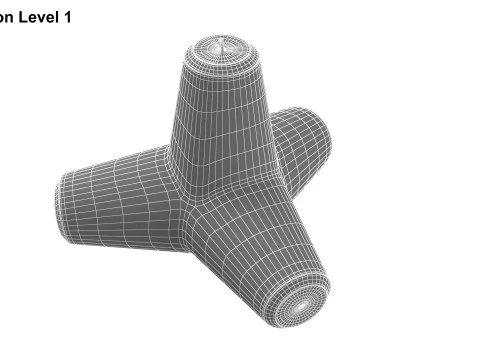 Concrete Tetrapod 3D Model
