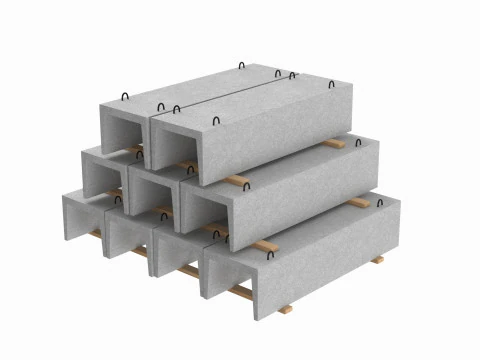 Betongraben auf Holzplanken 3D Modell