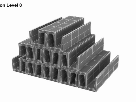 Concrete Trenches 3D Model