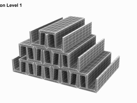 Concrete Trenches 3D Model