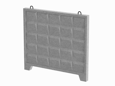 Concrete Wall Fence 3D Model
