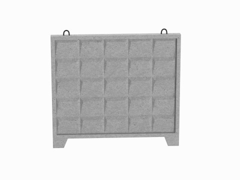 Concrete Wall Fence Model 3D