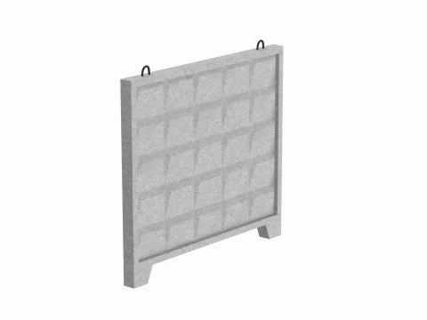 Concrete Wall Fence 3D Model