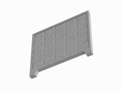 Concrete Wall Fence Model 3D