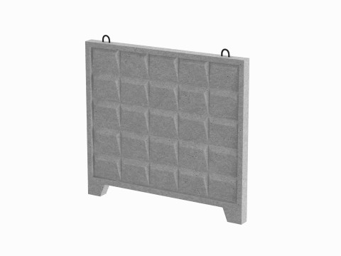 Concrete Wall Fence Model 3D
