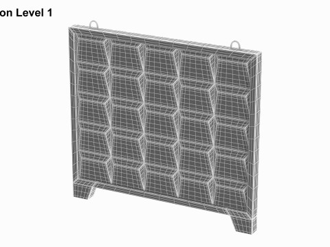 Concrete Wall Fence Model 3D