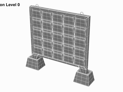 Concrete Wall Fence Model 3D