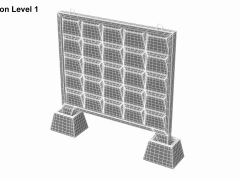 Concrete Wall Fence 3D Model