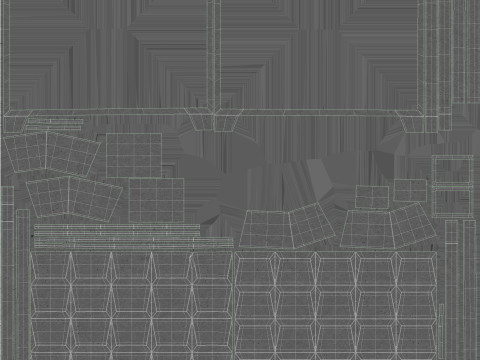 Concrete Wall Fence Model 3D