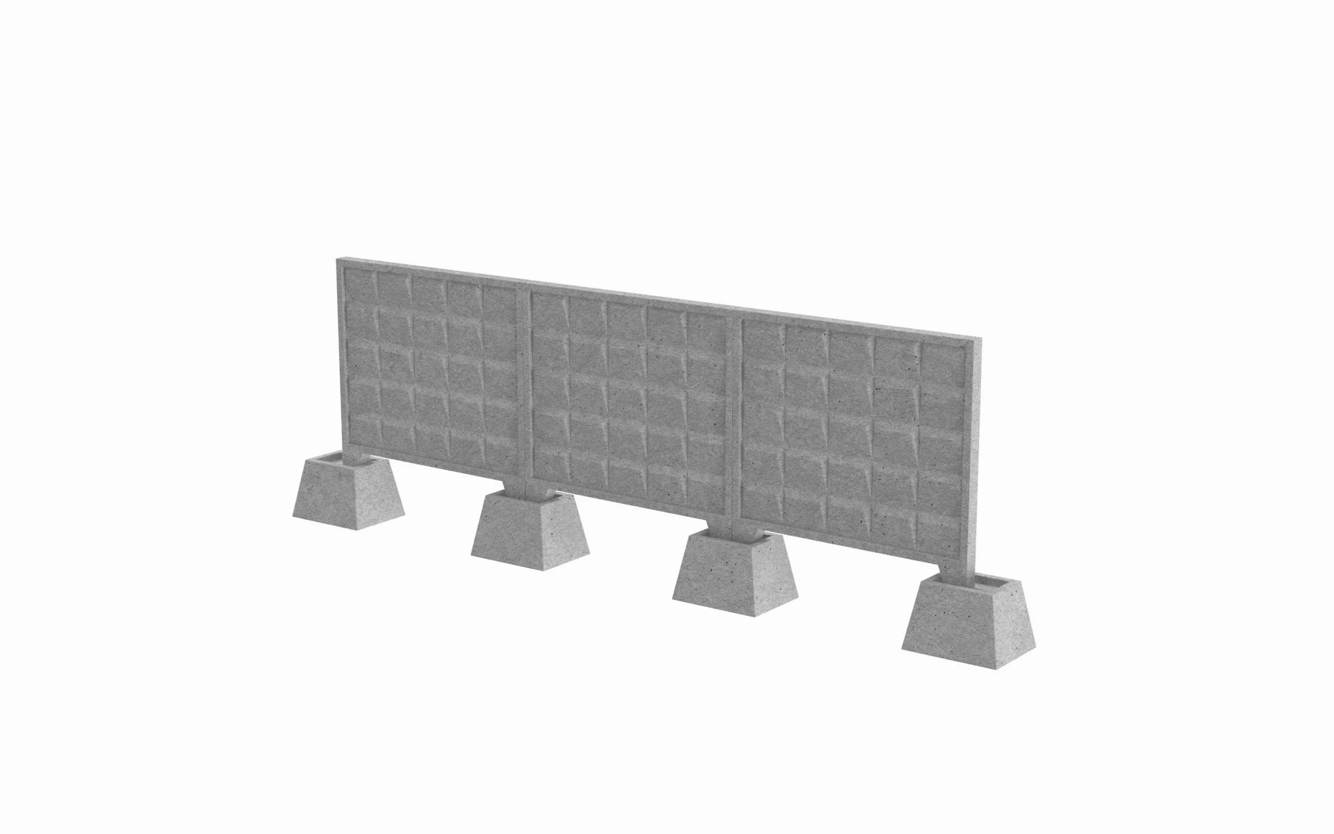 Betonnen muur 3D Model .c4d .max .obj .3ds .fbx .stl .blend 