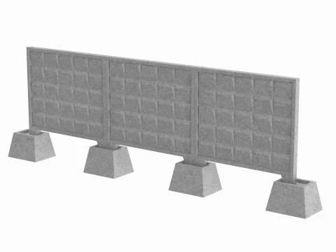 Betonnen muur 3D Model