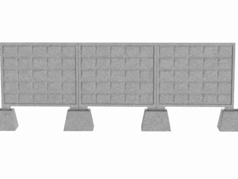 Betonnen muur 3D Model