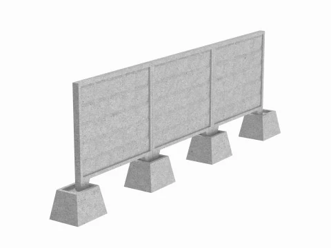 Betonnen muur 3D Model