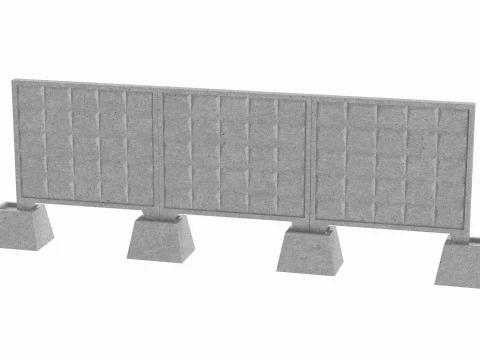 Betonnen muur 3D Model