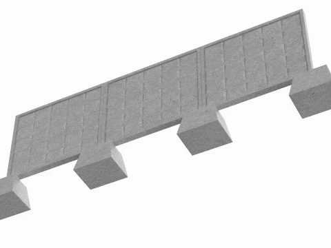 Betonnen muur 3D Model