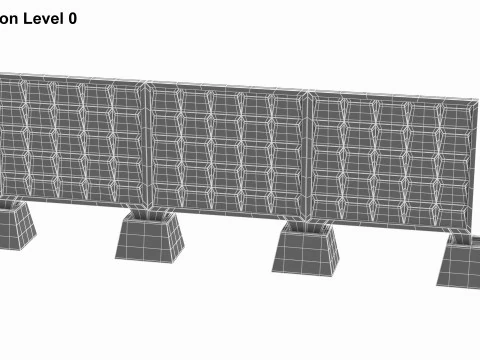 Betonnen muur 3D Model