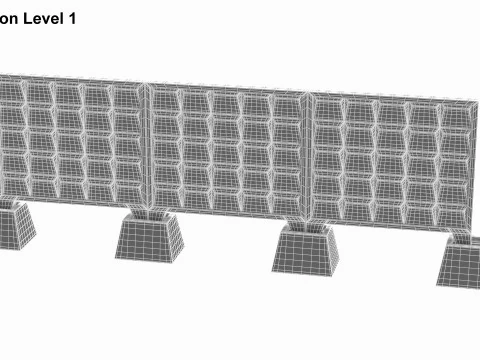 Betonnen muur 3D Model