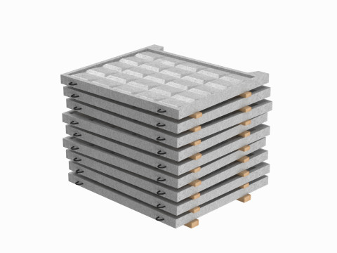 Concrete Fence On Wooden Planks 3Dモデル