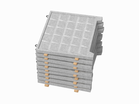 Concrete Fence On Wooden Planks 3D-Modell