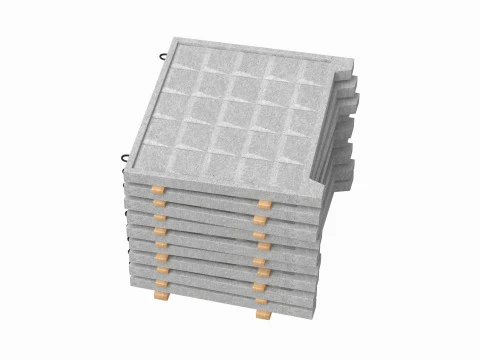 Concrete Fence On Wooden Planks 3D Model