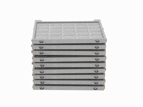Concrete Fence On Wooden Planks 3D-Modell