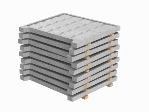 Concrete Fence On Wooden Planks 3D-Modell