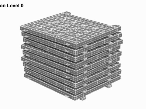 Concrete Fence On Wooden Planks 3D-Modell