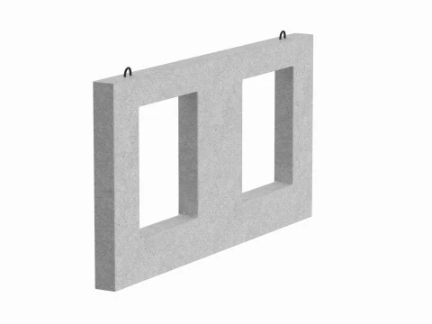 Concrete Wall Facade 3D Model