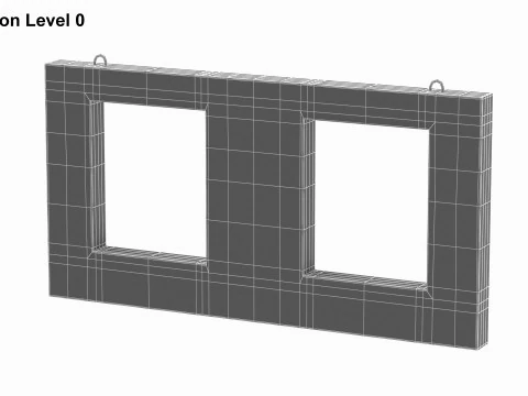 Concrete Wall Facade 3D Model