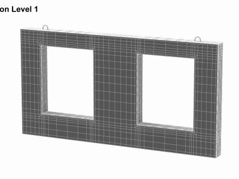 Concrete Wall Facade 3D Model