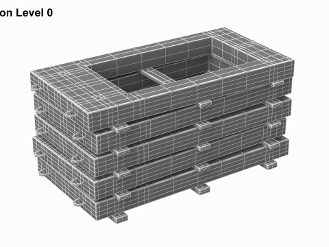 Concrete Wall Panels On Wood Planks Modèle 3D