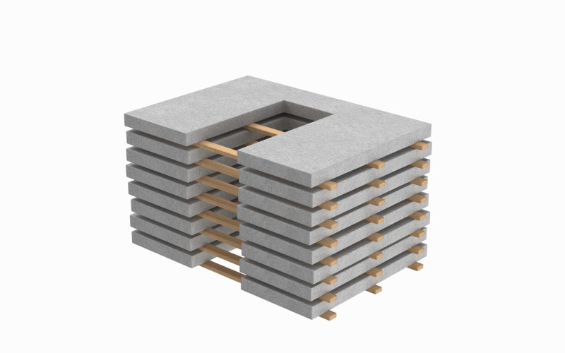 Stacked Concrete Wall Panels 3D Model .c4d .max .obj .3ds .fbx .stl .blend