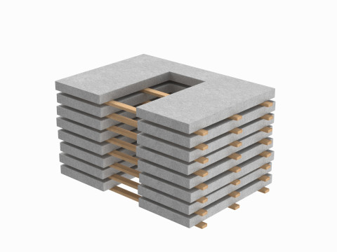Stacked Concrete Wall Panels 3D Model