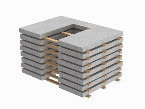 Stacked Concrete Wall Panels 3D Model