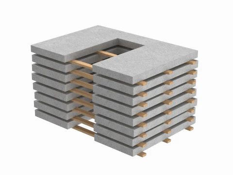 Stacked Concrete Wall Panels 3D Model