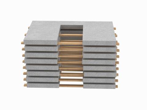 Stacked Concrete Wall Panels 3D Model