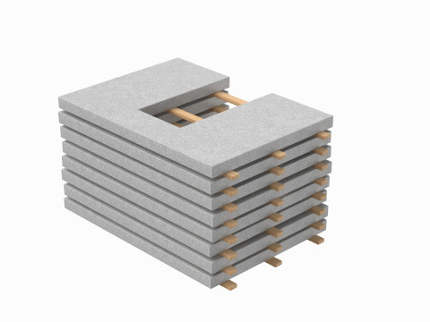 Stacked Concrete Wall Panels 3D Model