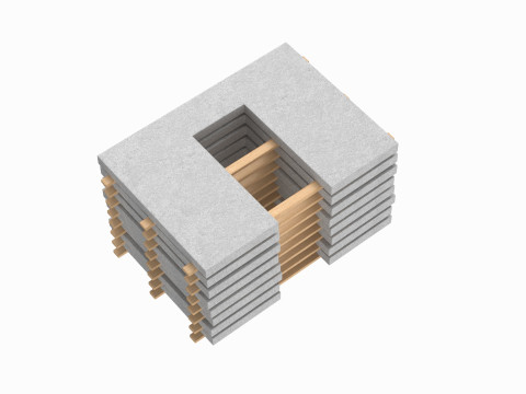 Stacked Concrete Wall Panels 3D Model