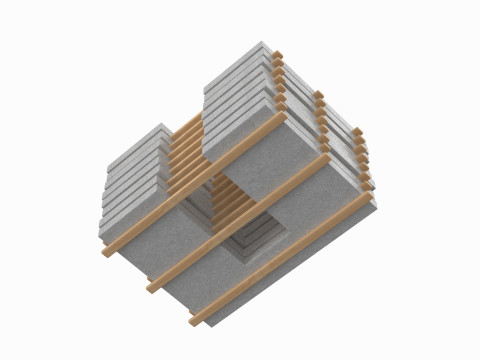 Stacked Concrete Wall Panels 3D Model