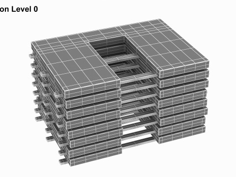 Stacked Concrete Wall Panels 3D Model