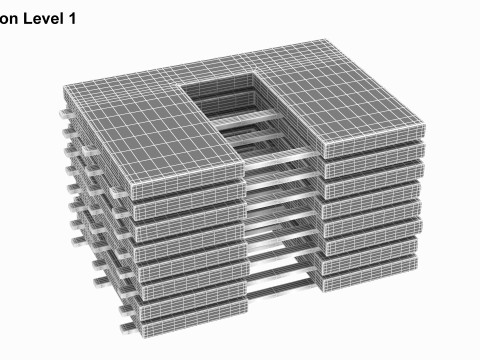 Stacked Concrete Wall Panels 3D Model