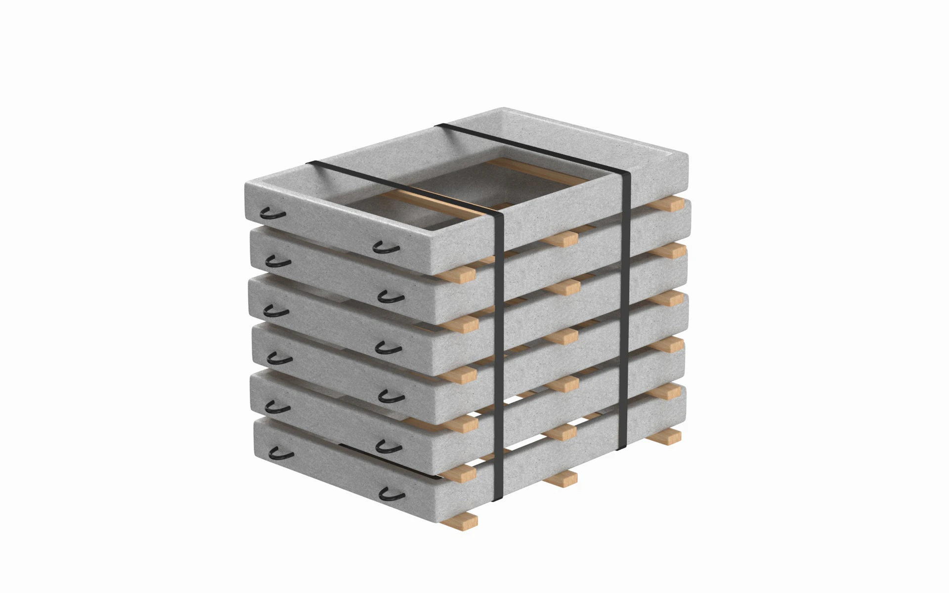 Stack Of Concrete Window Panels 3D Model .c4d .max .obj .3ds .fbx .stl .blend 