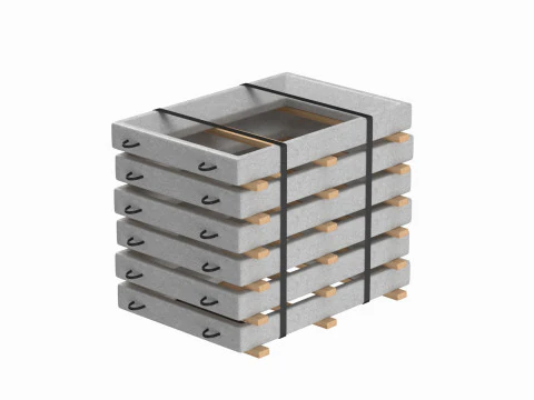 Стопка бетонных оконных панелей 3D Модель