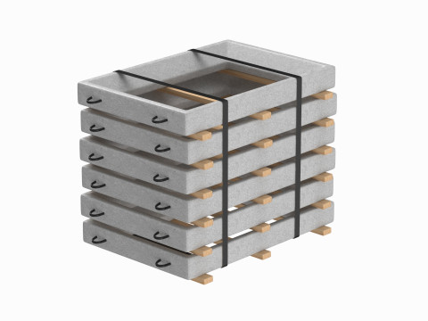 Stack Of Concrete Window Panels Model 3D